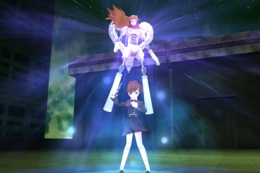 A gameplay screenshot of a student and her Persona.