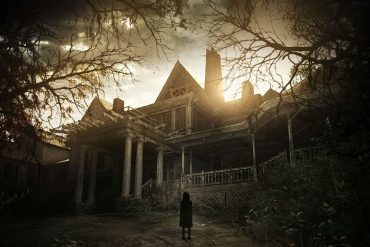 Resident Evil 7 promo image, baker house with shadow of little girl